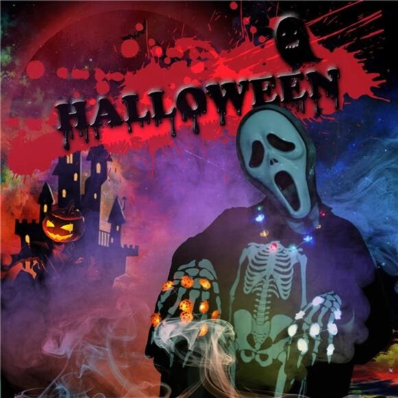 BRAND NEW Halloween Eve Party Accessories, Lighting Up LED Necklace Set of 3 - Picture 8 of 9